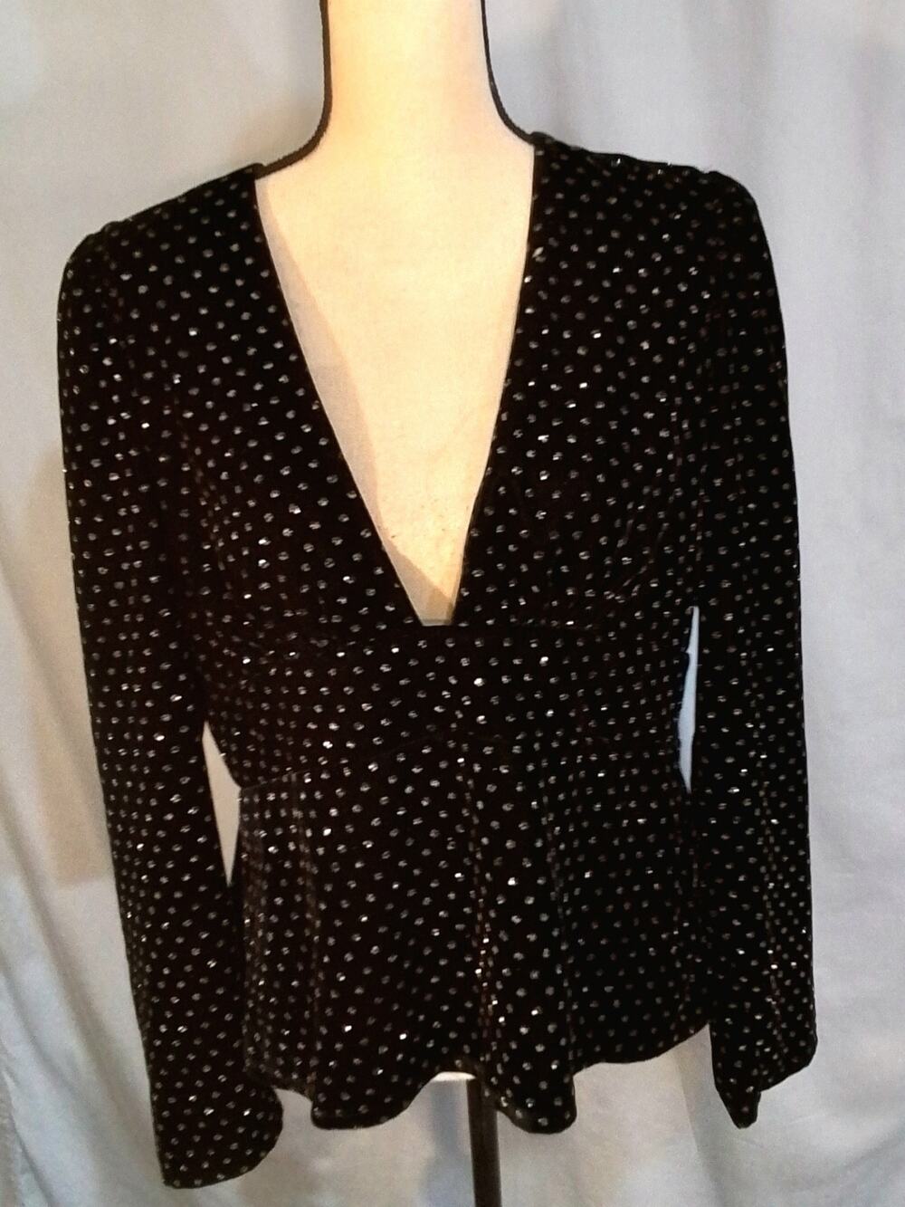 Express  black and sparkle velveteen blouse